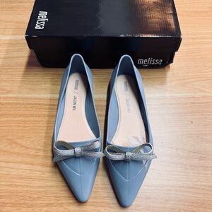 Melissa x Jason Wu Women's Blue Bow Flats